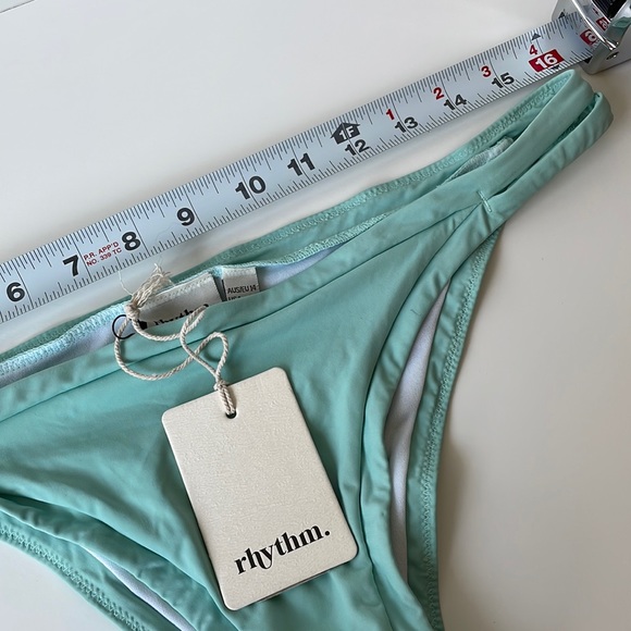 NWT XL Rhythm aquamarine light teal mint sea foam bitsy low rise skimpy bottom - Picture 5 of 9